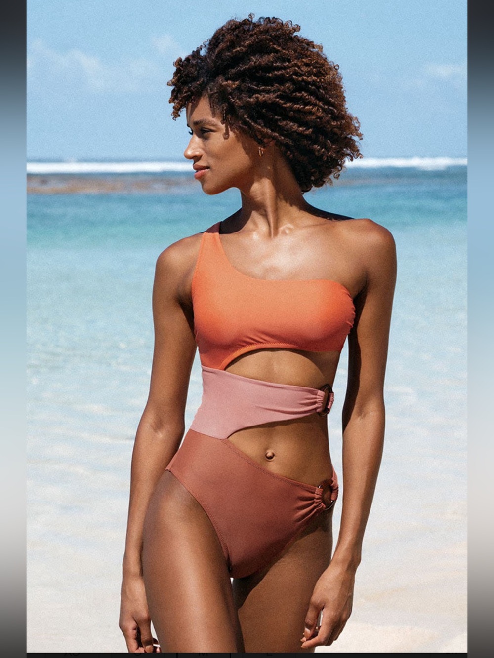 NWT Cupshe Tori Color Cut Out Swimsuit Large